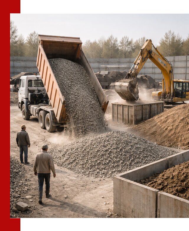 Доставка нерудных материалов с погрузкой и разгрузкой в Мирном