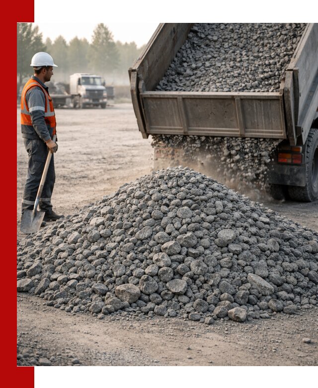 Гранитный щебень фракции 100–201 для строительства в Мирном