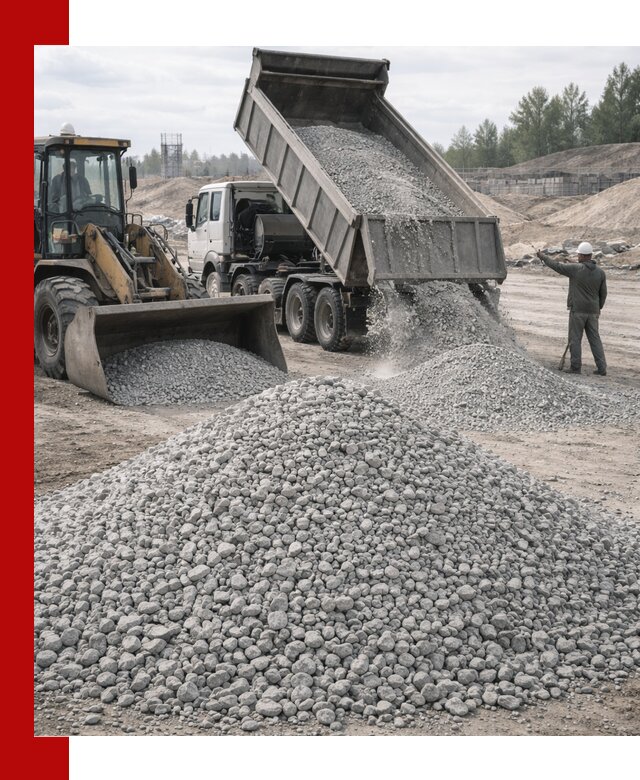 Доставка известнякового щебня фр. 5–20 в Мирном