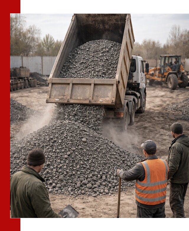 Доставка шлакового щебня в удобные сроки по выгодной цене в Мирном