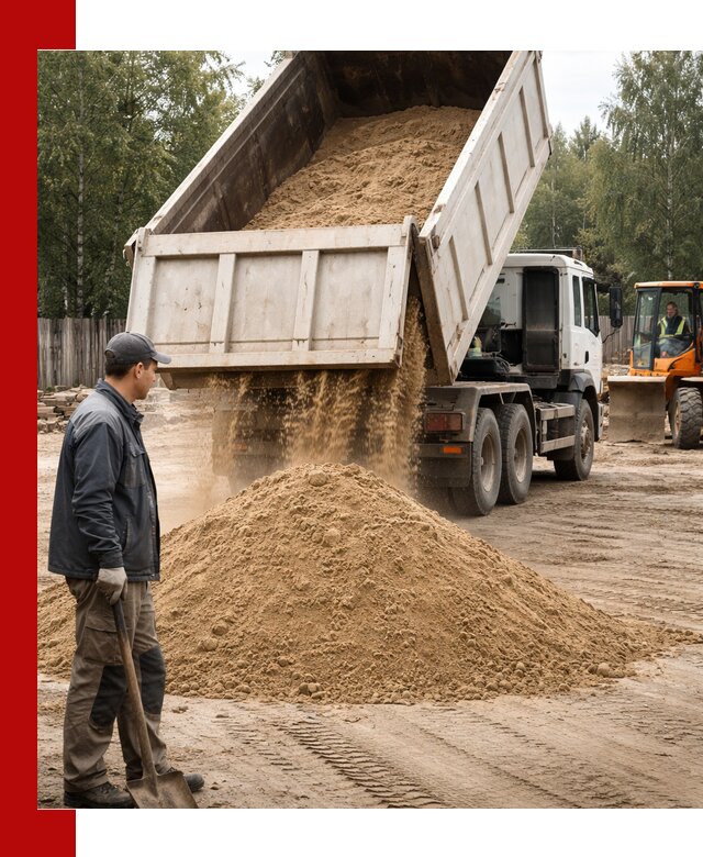 Доставка и продажа песка с разгрузкой в Мирном