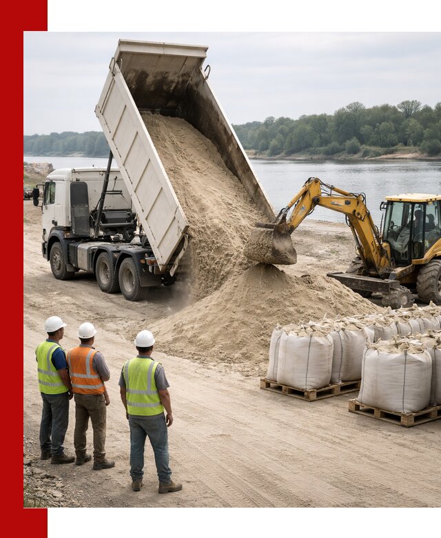 Доставка речного песка в Мирном самосвалами и погрузкой