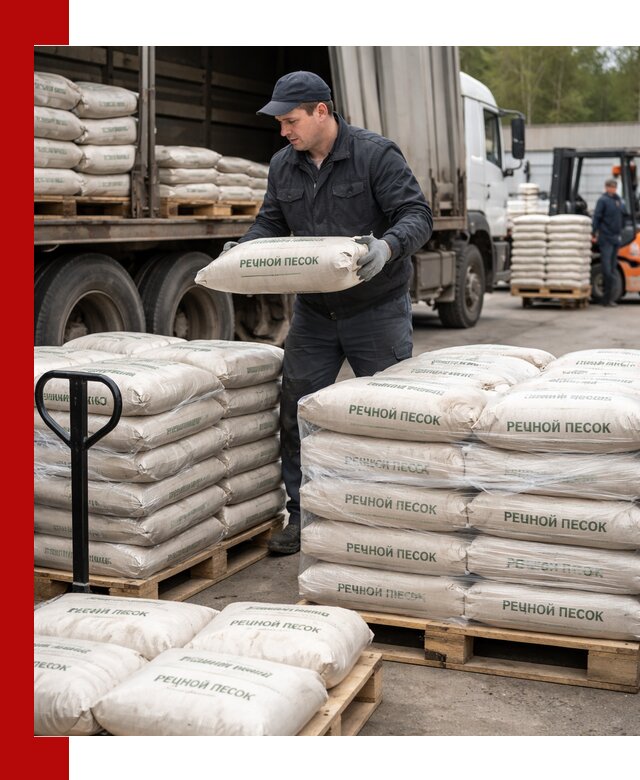 Речной песок в мешках с доставкой в Мирном