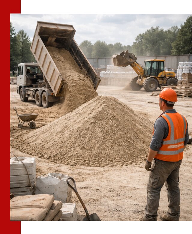 Доставка строительного песка с самосвалом в Мирном