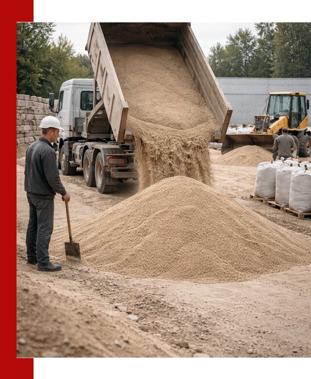 Кварцевый песок фракция 0–3 мм с доставкой в Мирном