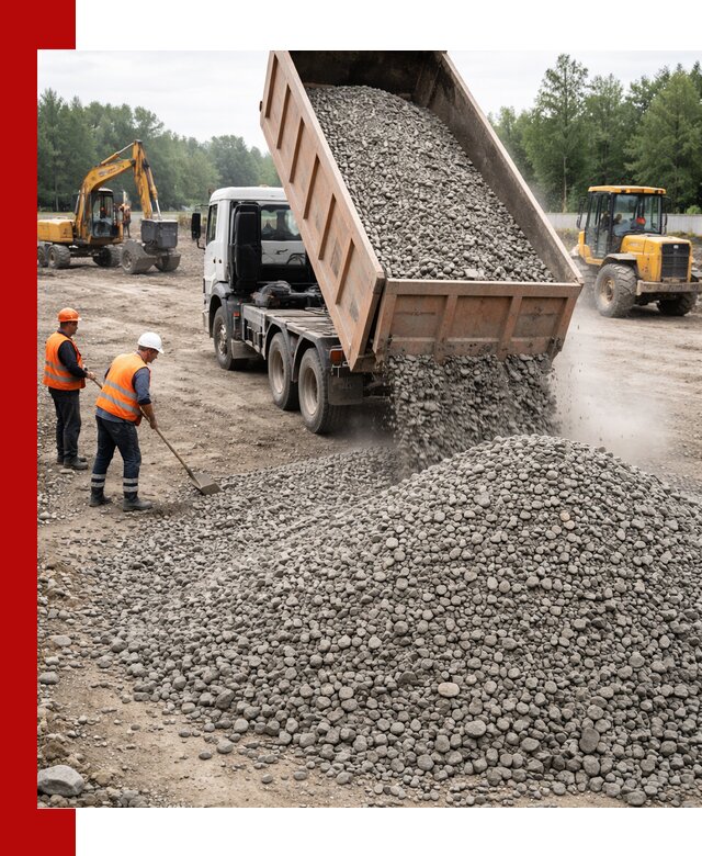 Доставка гравия фракции 40-70 в Мирном оптом и в розницу