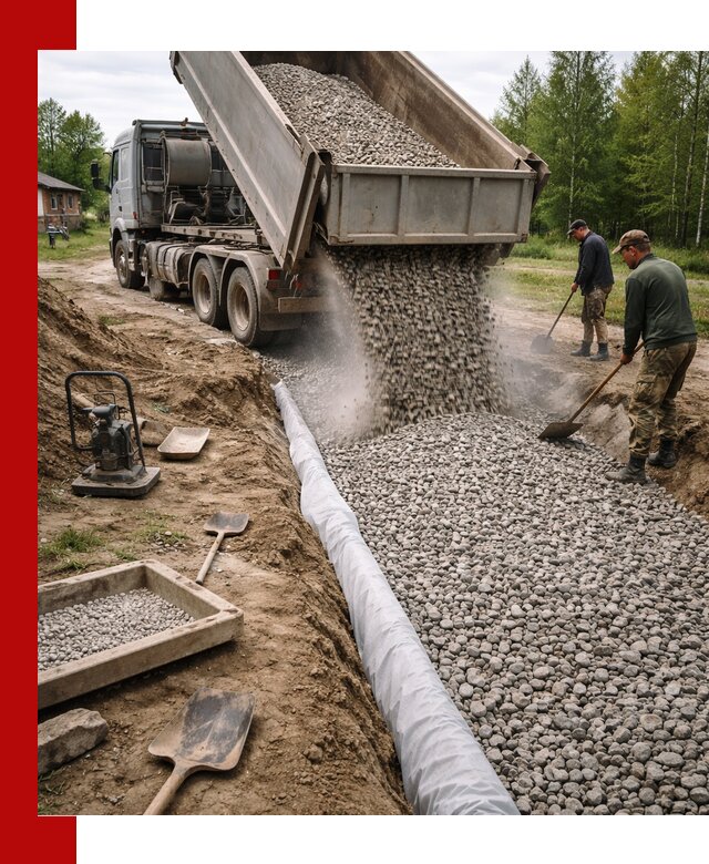 Гравий для дренажа с доставкой в Мирном качественный и недорогой