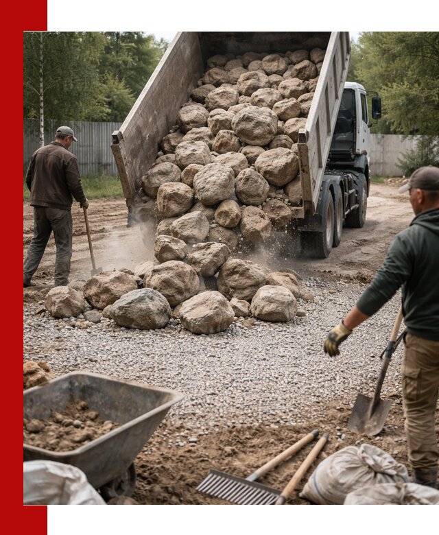 Доставка и укладка булыжника в Мирном