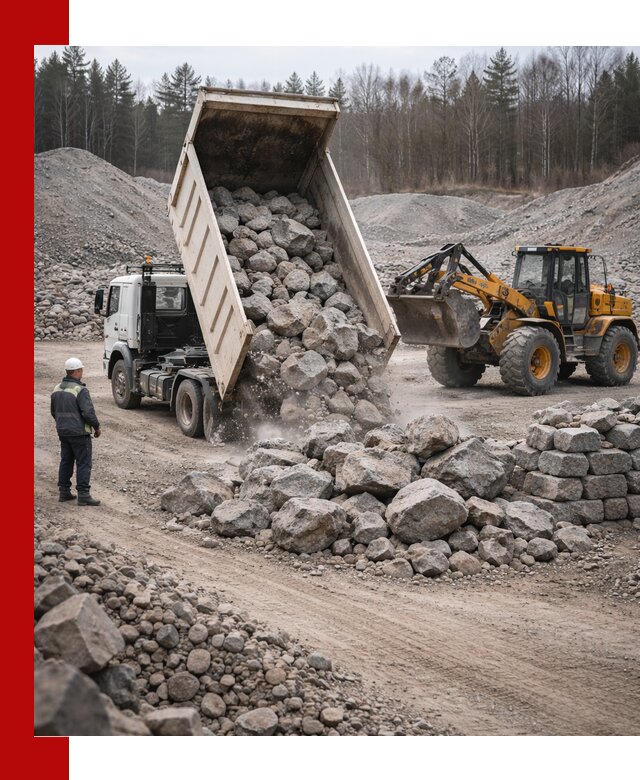 Доставка и продажа бутового гранитного камня в Мирном