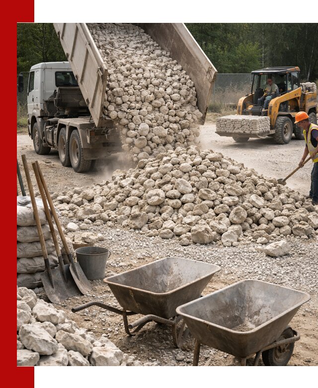 Доставка и продажа бутового известнякового камня в Мирном