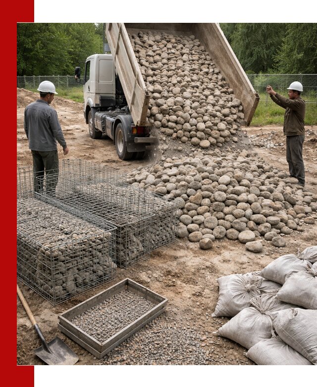 Камень для габионов фракция 70–151 в Мирном