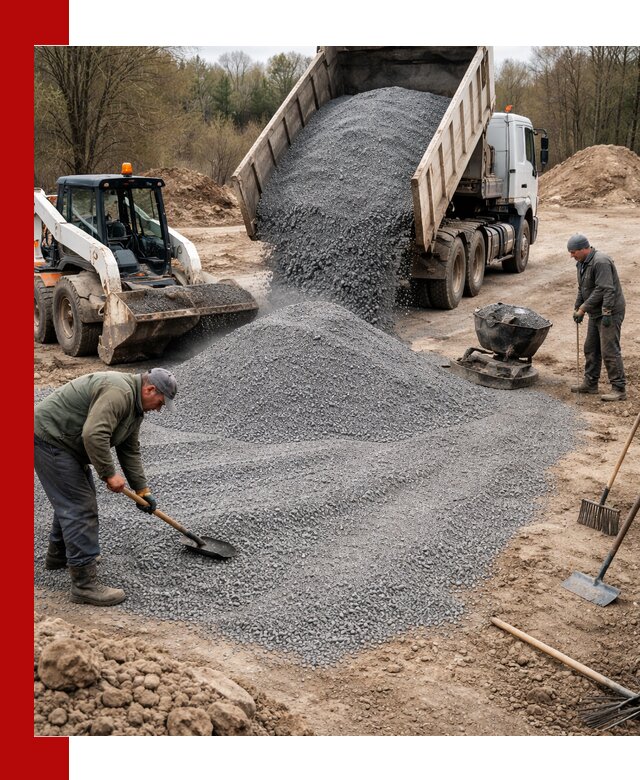 Отсев для подсыпки в Мирном — доставка и подсыпка на участок