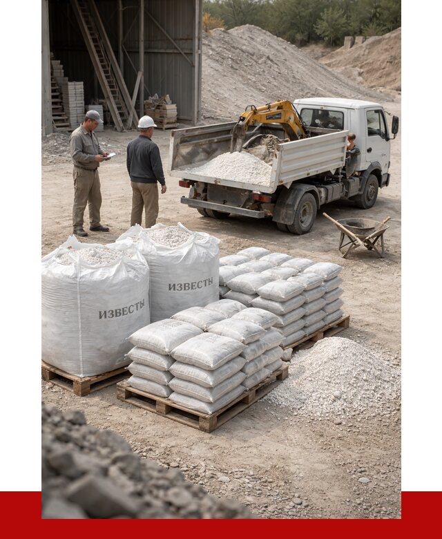 Известь строительная в Мирном с доставкой от 4246 р. | ПРОНЕРУДМир