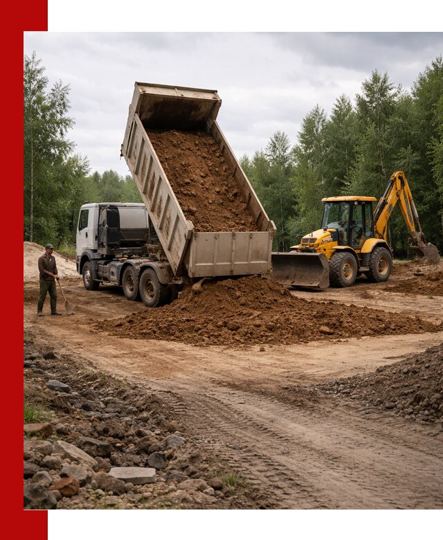 Доставка суглинка самосвалами в Мирном подсыпка и планировка
