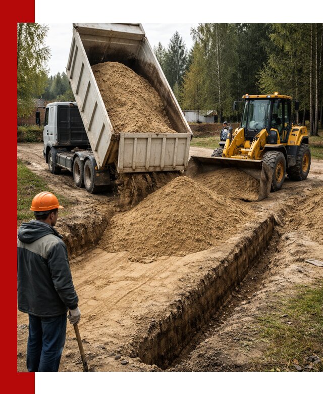 Доставка песчаного грунта в Мирном для строительных работ