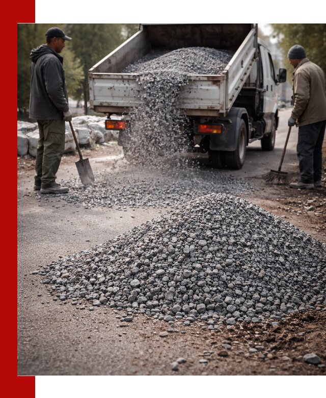 Гранитная крошка для посыпки дорог и тротуаров в Мирном