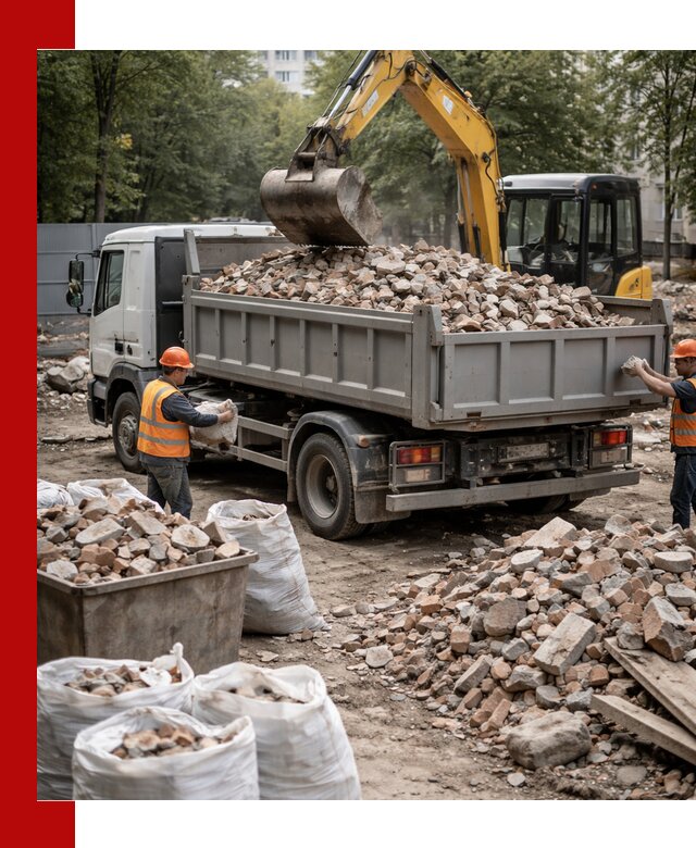 Вывоз строительного мусора в Мирном с самосвалами и контейнерами