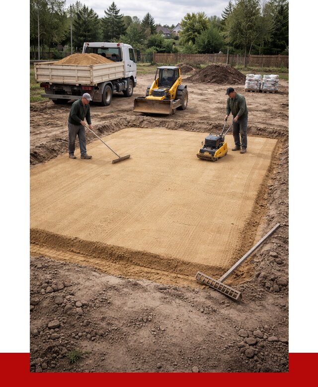 Устройство песчаной подушки в Мирном от 4549 р. ПРОНЕРУДМир