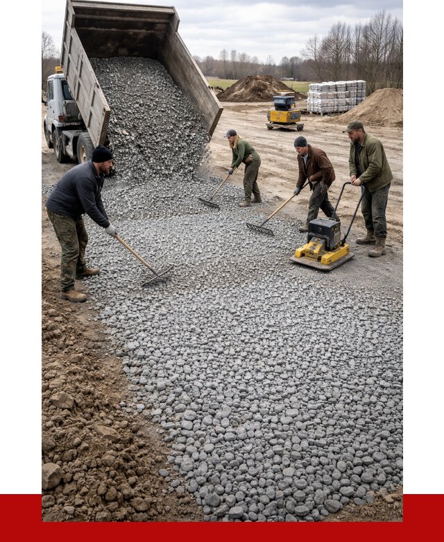 Устройство щебеночной подушки в Мирном от 4549 р. ПРОНЕРУДМир