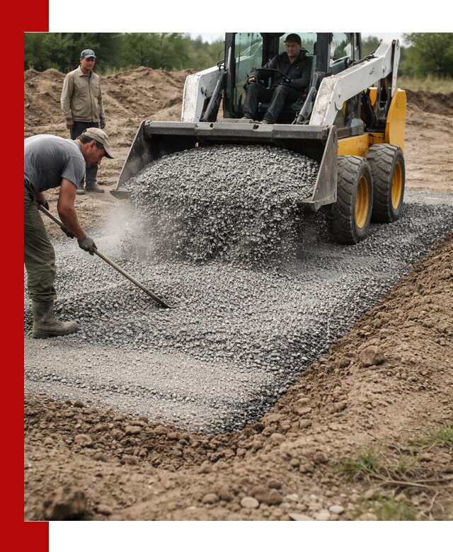 Устройство щебеночной подушки в Мирном для дорог и фундаментов